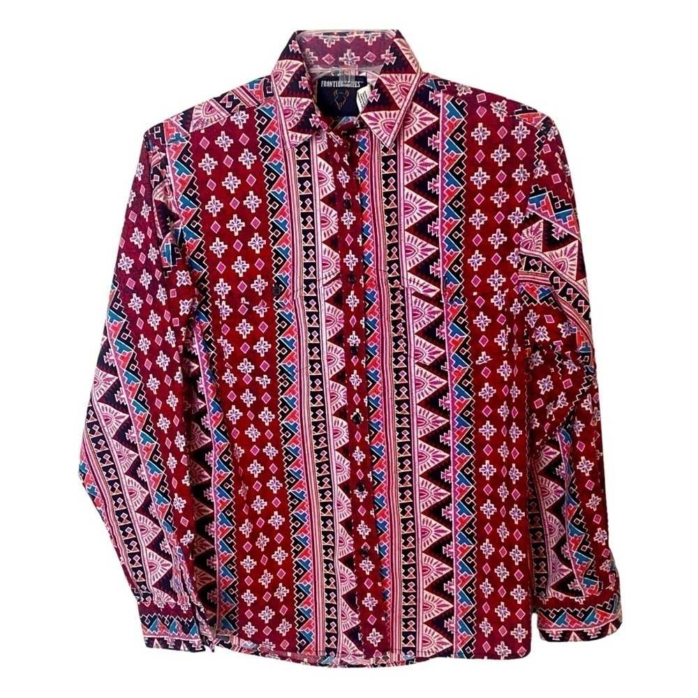 Vintage Frontier Series shirt mens 90’s size S abstract cotton western r…
